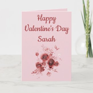 Pretty Floral Christian Happy Valentine's Day Card