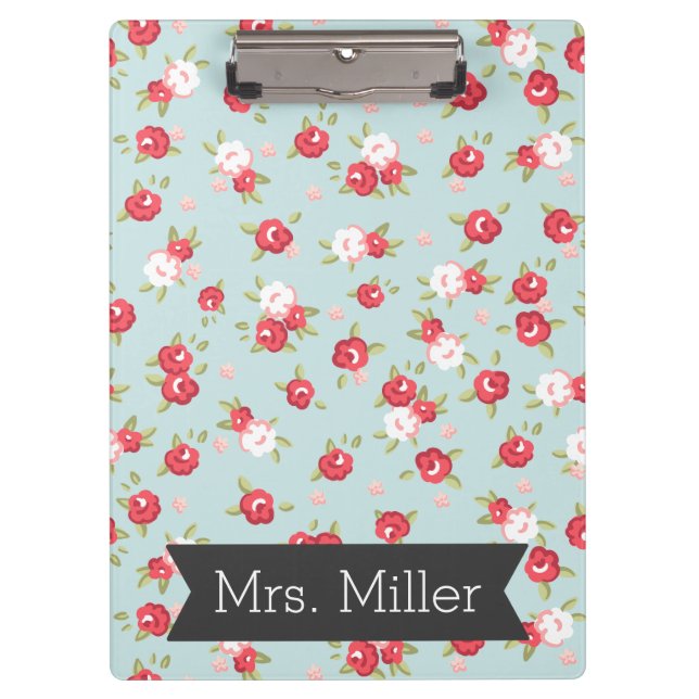 Pretty Floral Clipboard - Personalize (Front)