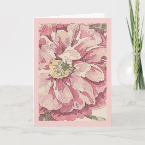 Pretty Floral Color Pencil Illustration (AI) Photo Card