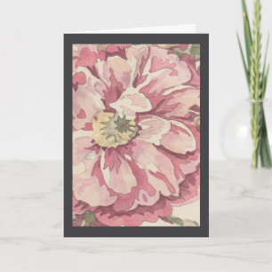 Pretty Floral Color Pencil Illustration (AI) Photo Card