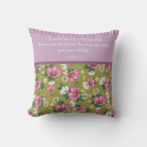 Pretty floral cushion with bible verse