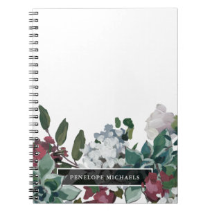 Pretty Floral Custom Name Personalized Notebook