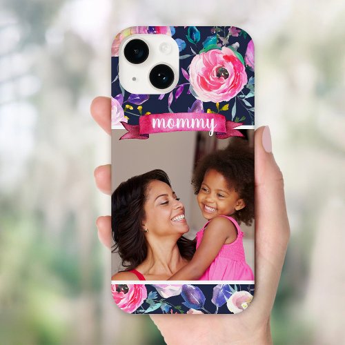 Pretty Floral Custom Photo Gift for Mom Case_Mate iPhone 14 Case