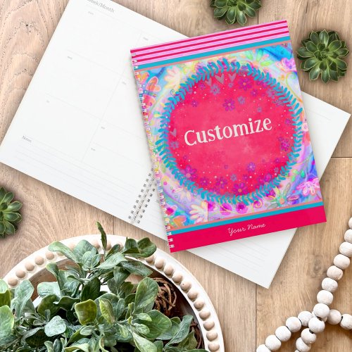 Pretty Floral Customizable Cheerful Inspirivity  Planner