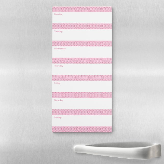 Pretty Floral Daily Weekly Magnetic Planner Pink Notepad (In Situ)