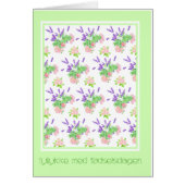 Pretty Floral Danish Language Greeting Birthday (Front)