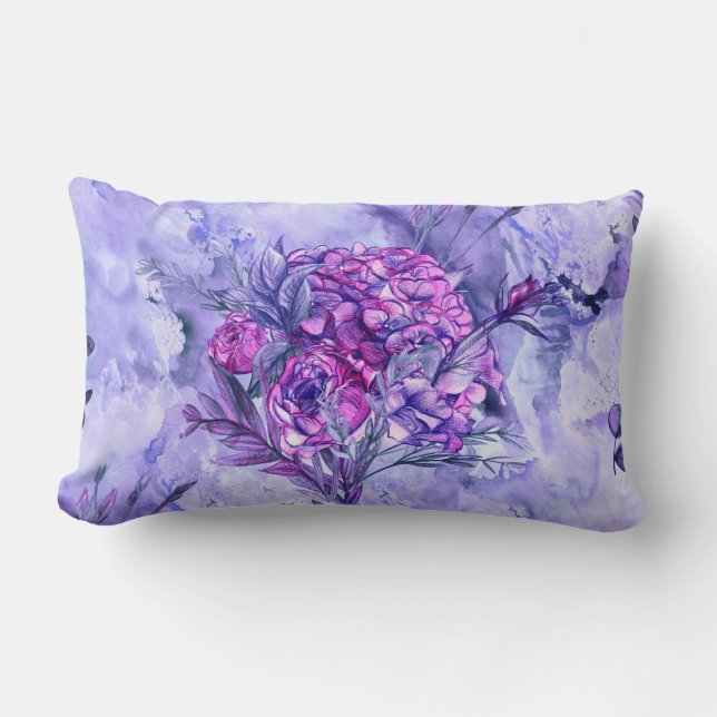 Pretty floral decorative eye-catching  lumbar pillow (Front)