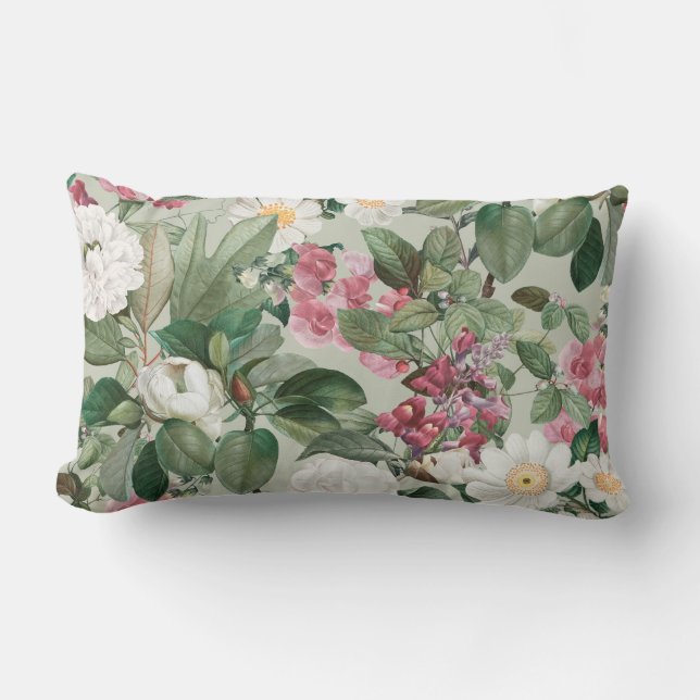 Pretty floral decorative eye-catching  lumbar pillow (Front)