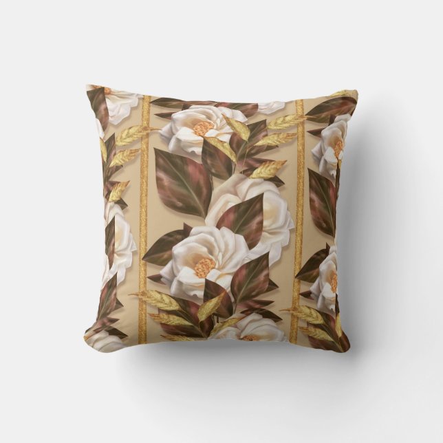 Pretty floral decorative eye-catching   throw pillow (Front)