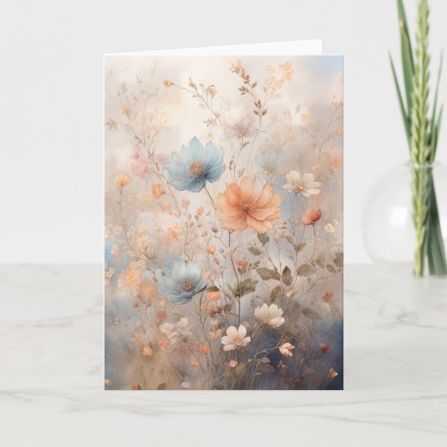 Pretty floral design card (Front)