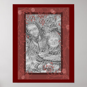 Pretty Floral Design Frame Create Your Own Photo Poster