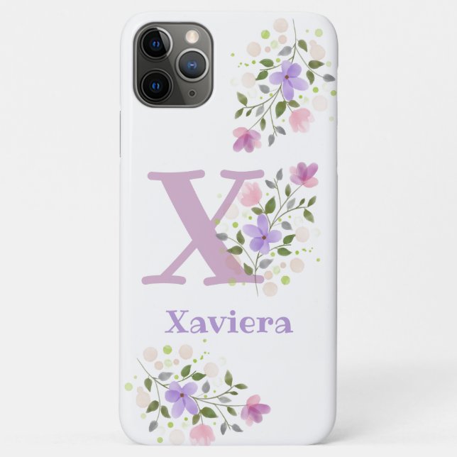 Pretty Floral Design Personalised Cell Phone Case (Back)
