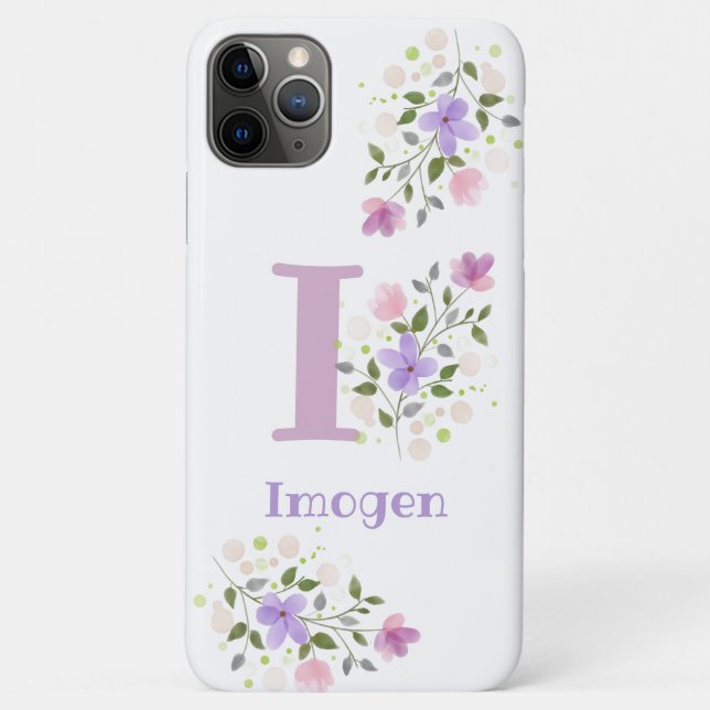 Pretty Floral Design Personalised Cell Phone Case (Back)