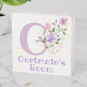 Pretty Floral Design Personalised Wooden Box Sign