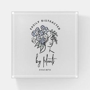 Pretty Floral Distracted by Plants Personalized Paperweight