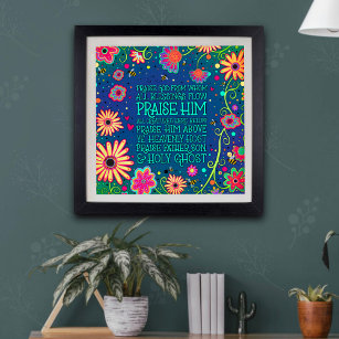 Pretty Floral Doxology Religious Inspirivity Poster
