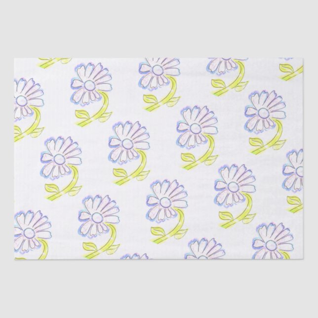 Pretty Floral Drawings  Tissue Paper (Front)