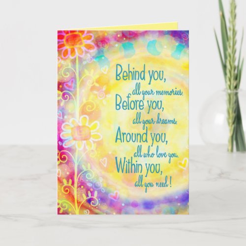 Pretty Floral Dreams Inspiring Graduation Quote  Card