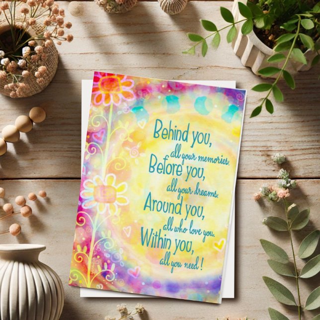 Pretty Floral Dreams Inspiring Graduation Quote  Card (Creator Uploaded)