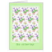 Pretty Floral Dutch Language Greeting Birthday (Front)