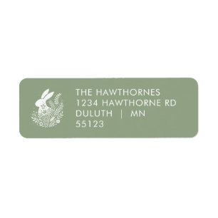 Pretty Floral Easter Bunny Return Address Label