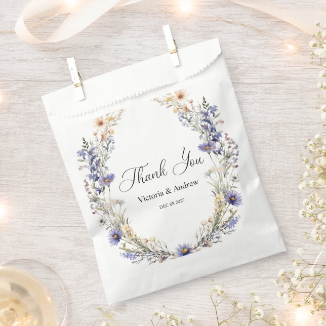 Pretty Floral  Favor Bag (Clipped)