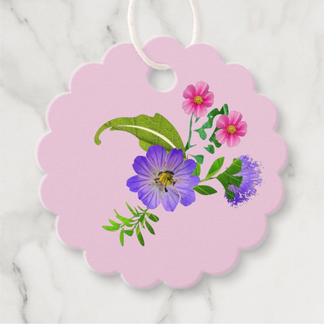 Pretty Floral Favor Tag (Front)