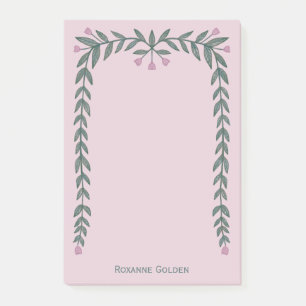 Pretty Floral Frame CUSTOM NAME Notepad
