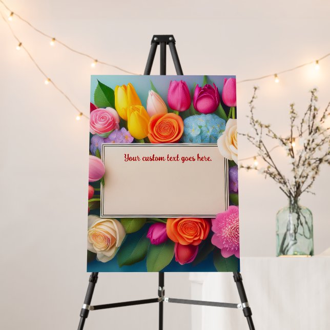 Pretty Floral Framed Roses Tulips Hydrangea Custom Foam Board (In Situ (Stand))