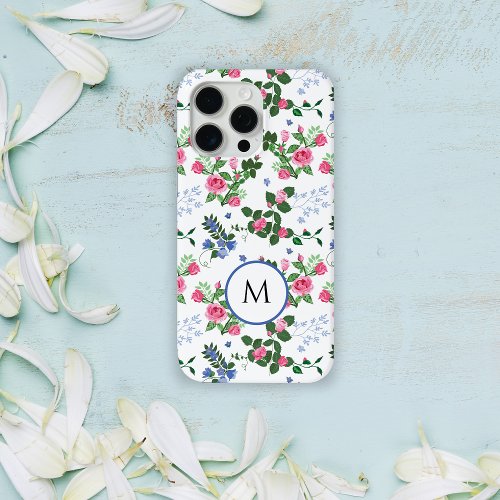 Pretty Floral Garden Monogram  iPhone 15 Pro Max Case