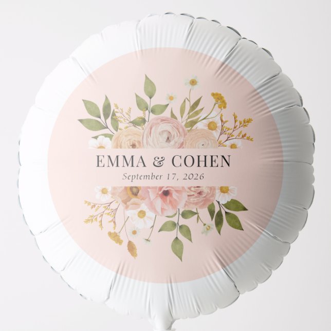 Pretty floral garden wedding decor balloon (Front)