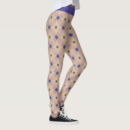 Pretty Floral Geometric Leggings