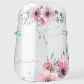 Pretty Floral Girly Personalized Face Shield (Front)