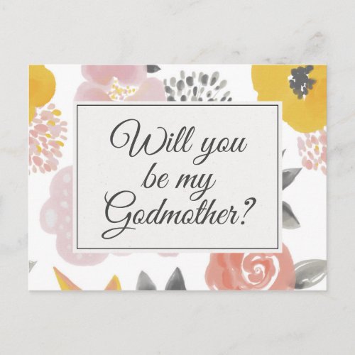 Pretty Floral Godmother Proposal Card