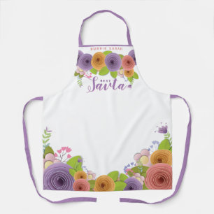 Pretty Floral Grandma Best Savta Mother's Day Apron