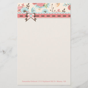 Pretty Floral Header Custom Stationery