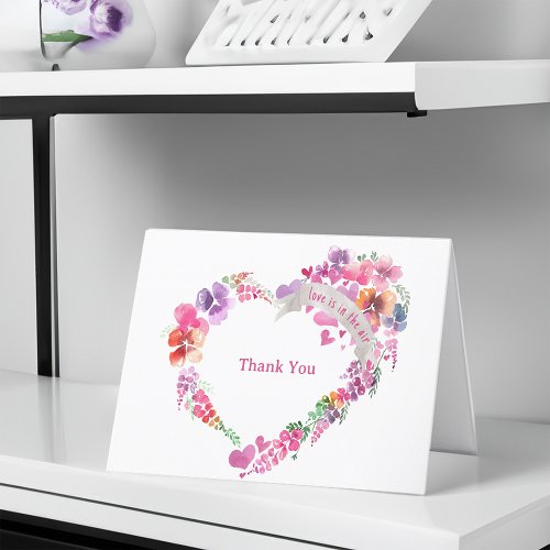 Pretty Floral Heart Thank You Card