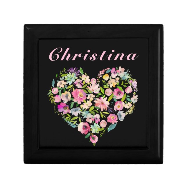 Pretty Floral Heart Valentines Day Gift Box (Front)