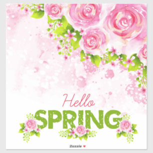 Pretty Floral Hello Spring Sticker