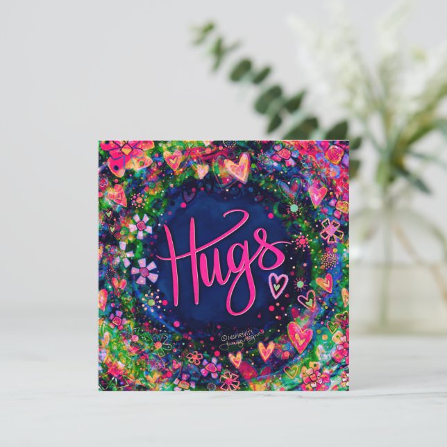 Pretty Floral Hugs Flat Square Inspirivity (Standing Front)