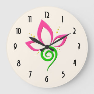 Pretty Floral Icon Design Large Clock