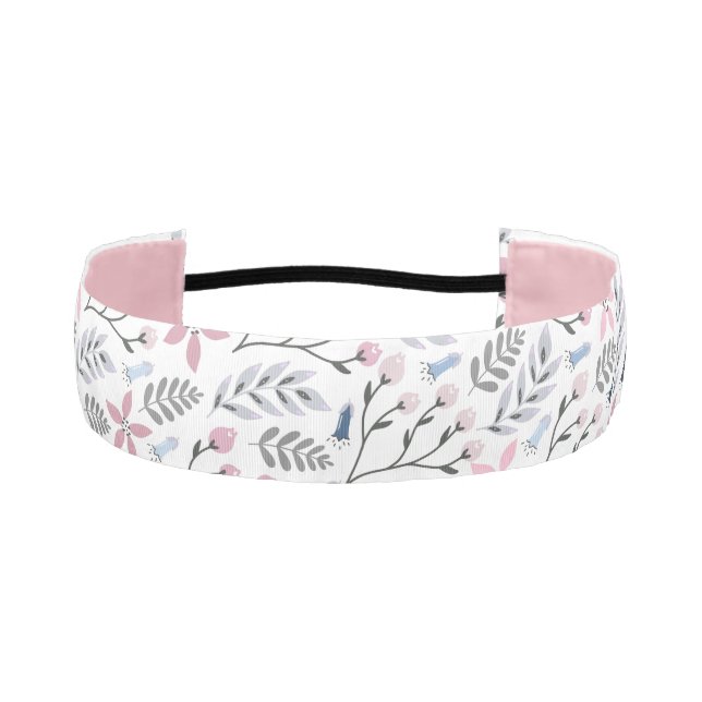 Pretty floral illustration falling botanical athletic headband (Front)