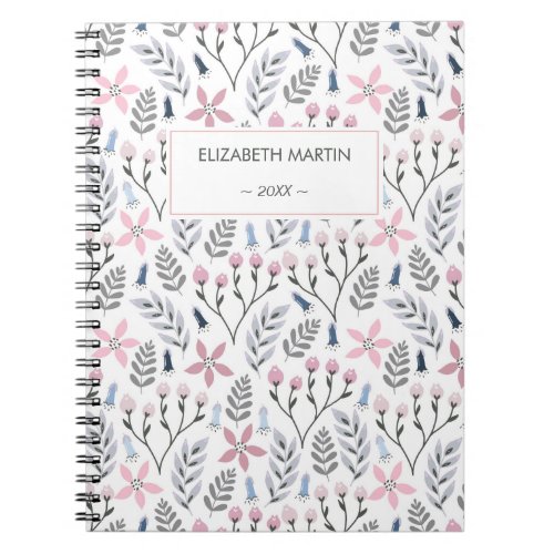 Pretty floral illustration falling botanical notebook