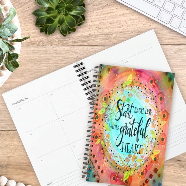Pretty Floral Inspirational Grateful Heart Quote Planner (Creator Uploaded)