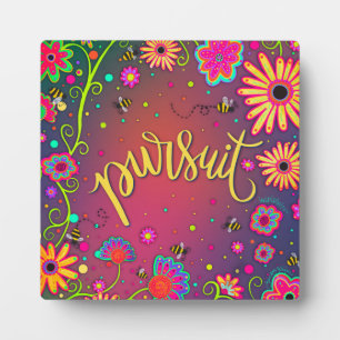 Pretty Floral Inspirational Pursuit Inspirivity Plaque