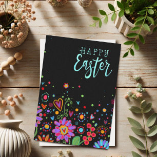 Pretty Floral Inspirivity Happy Easter Colorful Card