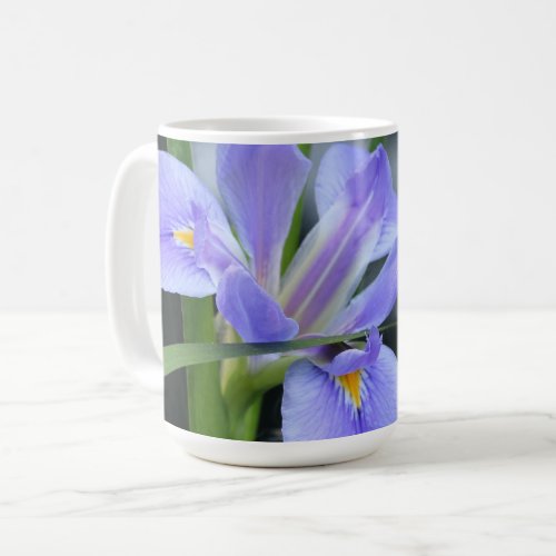 Pretty floral iris with verse from Mark 1124 Coffee Mug