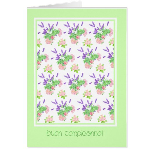 Pretty Floral Italian Language Greeting Birthday (Front)