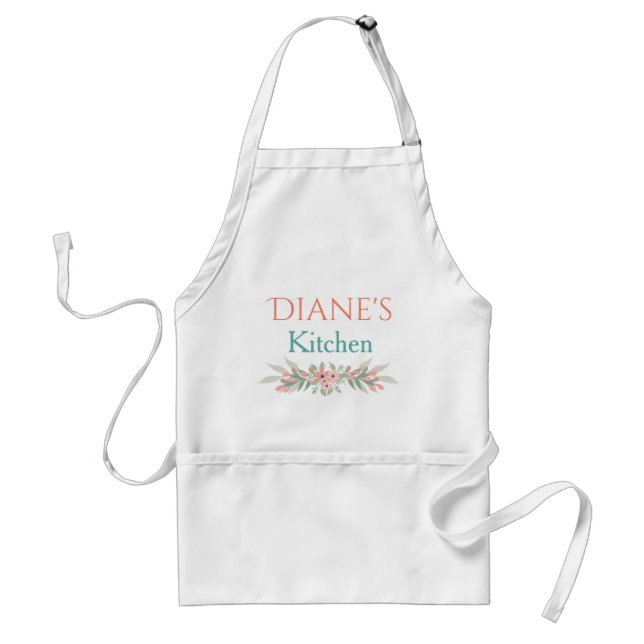 Pretty Floral Kitchen Adult Apron (Front)