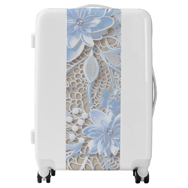 Pretty floral lace and diamond  luggage (Front)